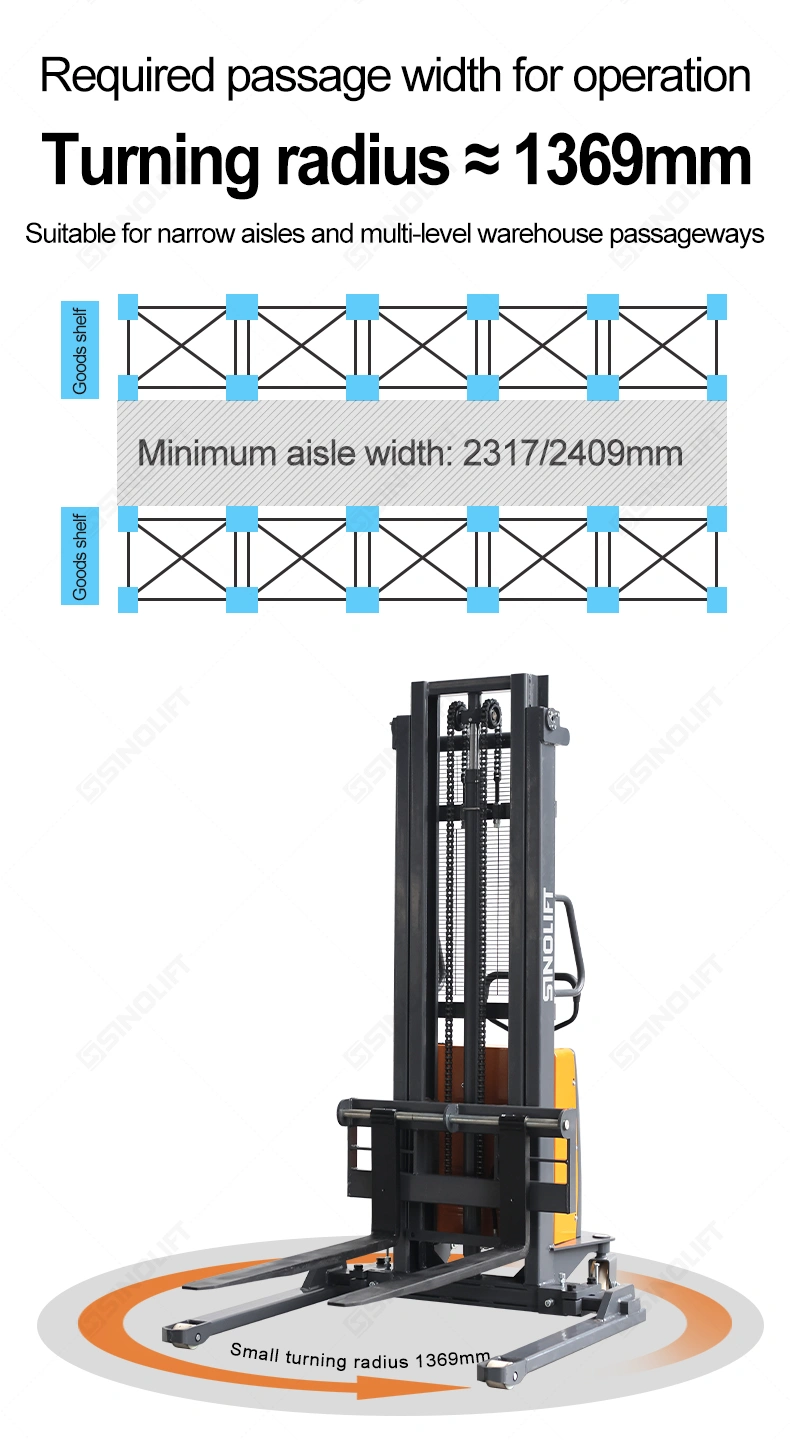 electric stacker truck with straddle legs