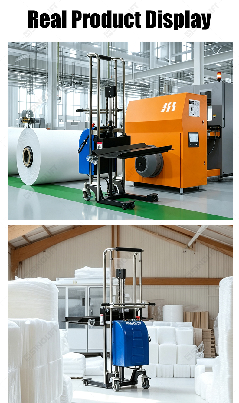 Electric Hydraulic Roll Lifter Electric Paper Roll Lifter, Battery Powered Roll Lifter, Electric Roll Handling Equipment