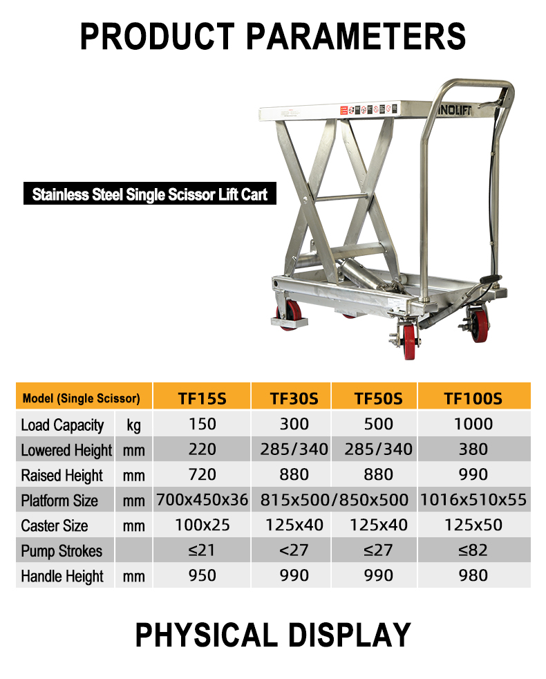 Stainless Steel Scissor Lift Table