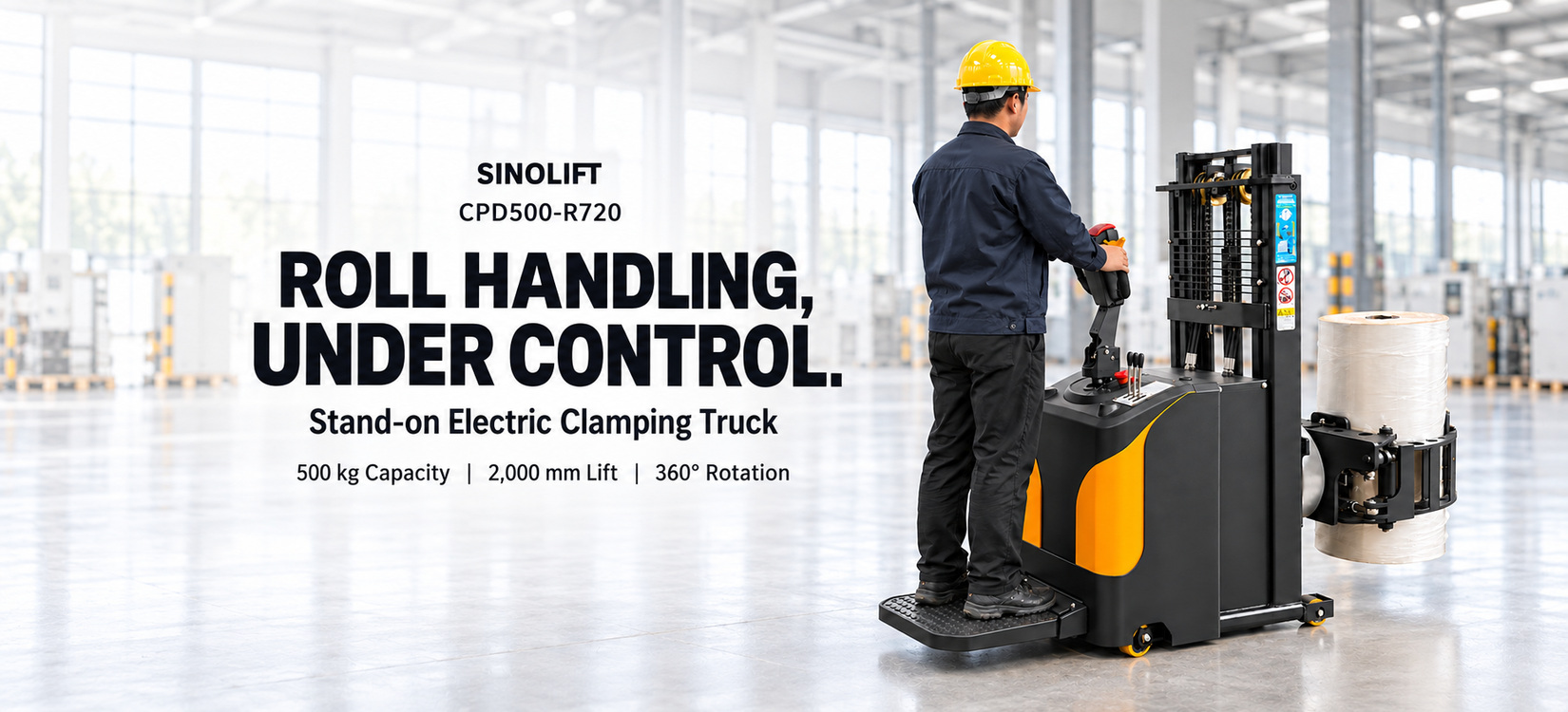 Operator using the SINOLIFT CPD500-R720 in a factory