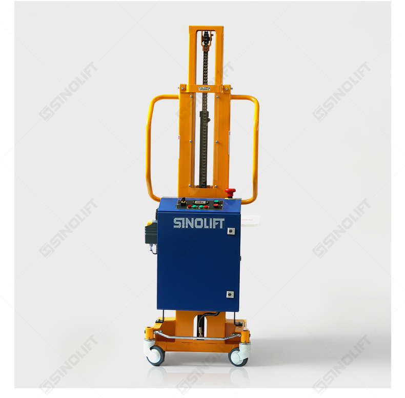Discover the SINOLIFT E200T light-duty electric work positioner with interchangeable attachments for flexible material lifting and positioning.