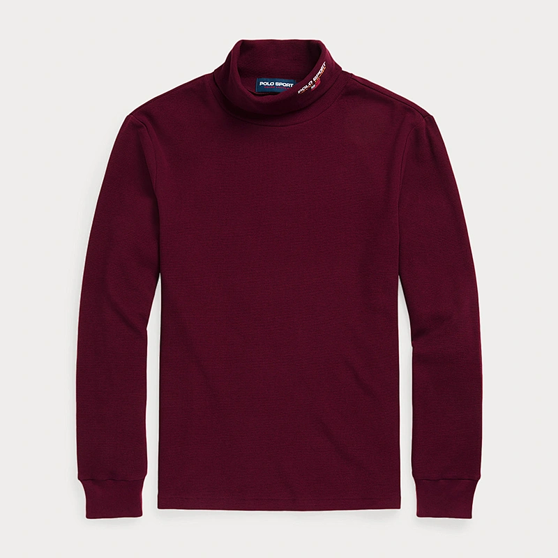 Custom Mens Basic Turtleneck Long Sleeve Solid Casual T-Shirt