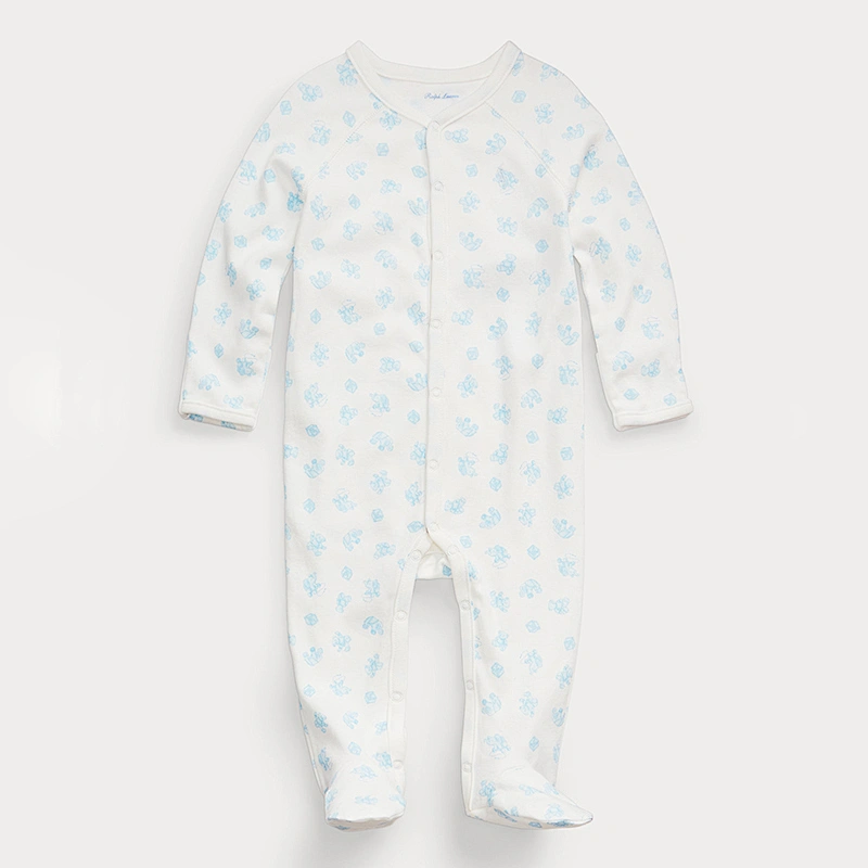 Custom Baby Boy's Long Sleeve Romper with Screen Printing Graphic