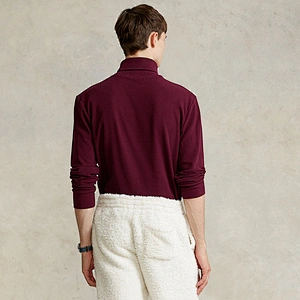 Custom Mens Basic Turtleneck Long Sleeve Solid Casual T-Shirt