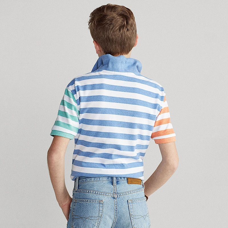 Custom Boys' Striped Jersey Polo shirt