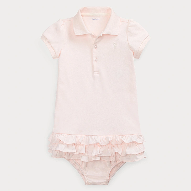Custom Baby Girls Adorable Peter Pan Collar Striped Shirtdress & Bloomer