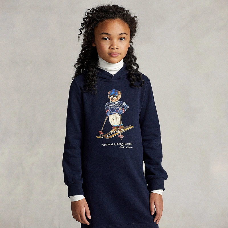 Custom Girls Casual Hoodie Sweatshirt Dress with Hood