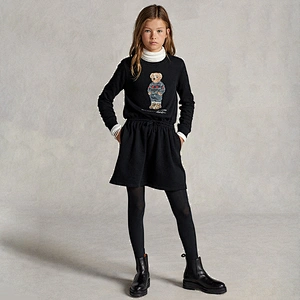 Custom Girls Crewneck Pullover Hoodie with Elastic Waistband