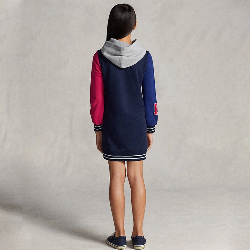 Custom Girls Color Block Hoodie Sweatshirt with Kangaroo Pocket