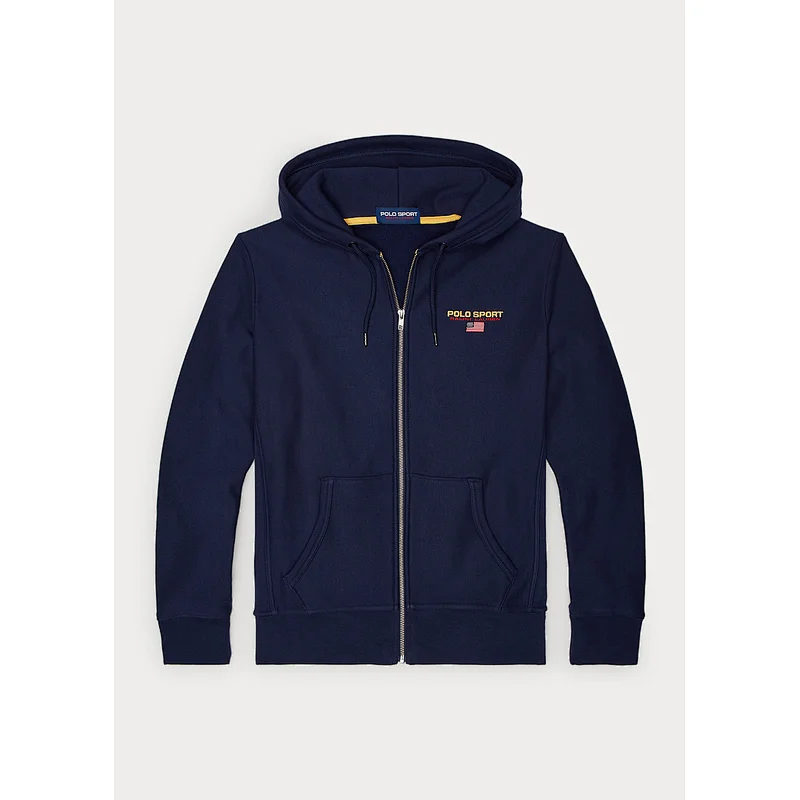 Custom Men's Lightweight Full-zip Hooded Sweatshirt with Embroidered Logo