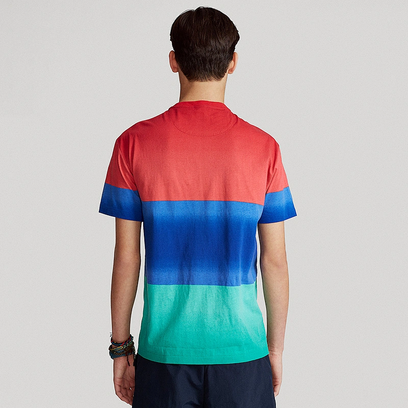 Men's Striped color block t-shirt Garment supplier