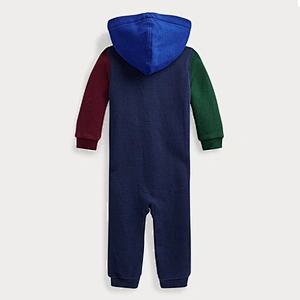 Custom  Baby and Toddler Color Block Hooded Romper