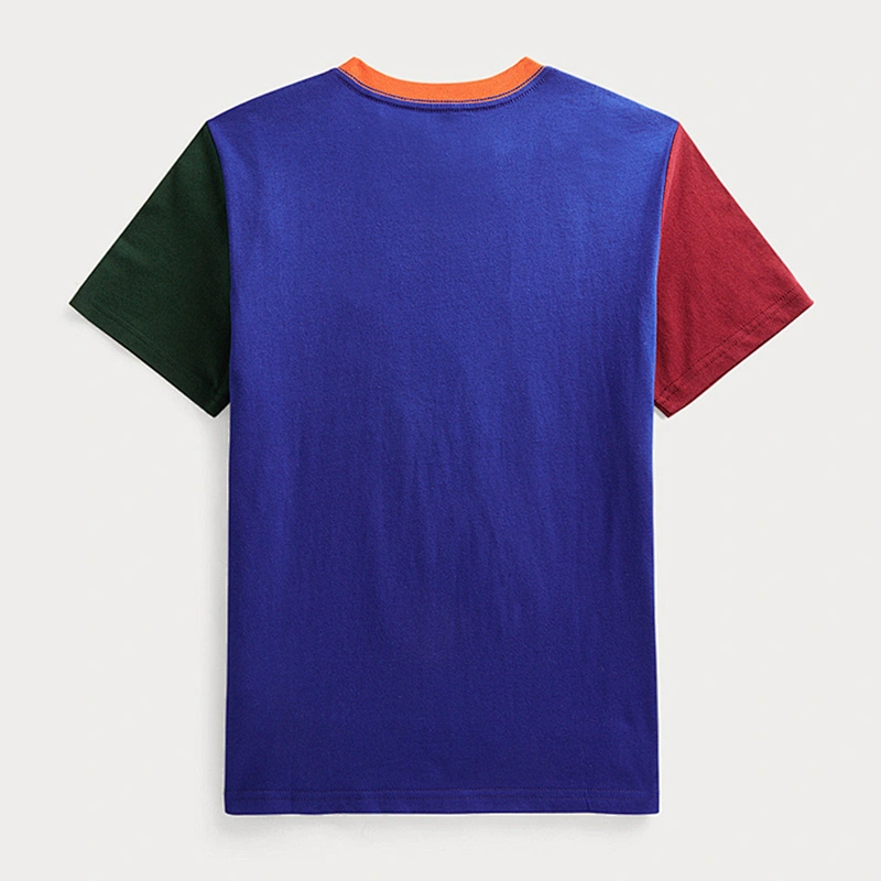 Custom Boy's Color Block Cotton T-shirt with a Pocket