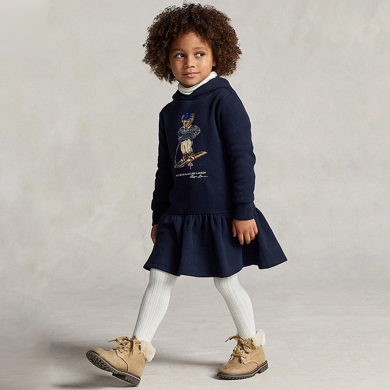 Custom Girls Casual Hoodie Sweatshirt Dress with Hood