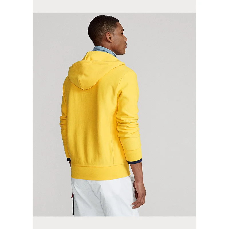 Custom Men's Lightweight Full-zip Hooded Sweatshirt with Embroidered Logo