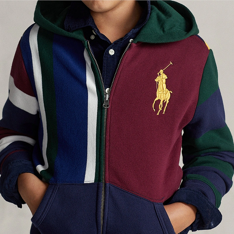 Boy's Full-zip Embroidered Pullover Hoodies Customized