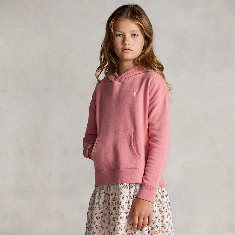 Custom Girl's Long Sleeve Ruffle Hem Casual Sweatshirt Hooded Shift Dress