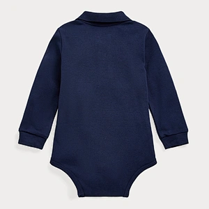Custom Newborn Baby Boy Collared Polo Shirt Long Sleeve Romper Clothes