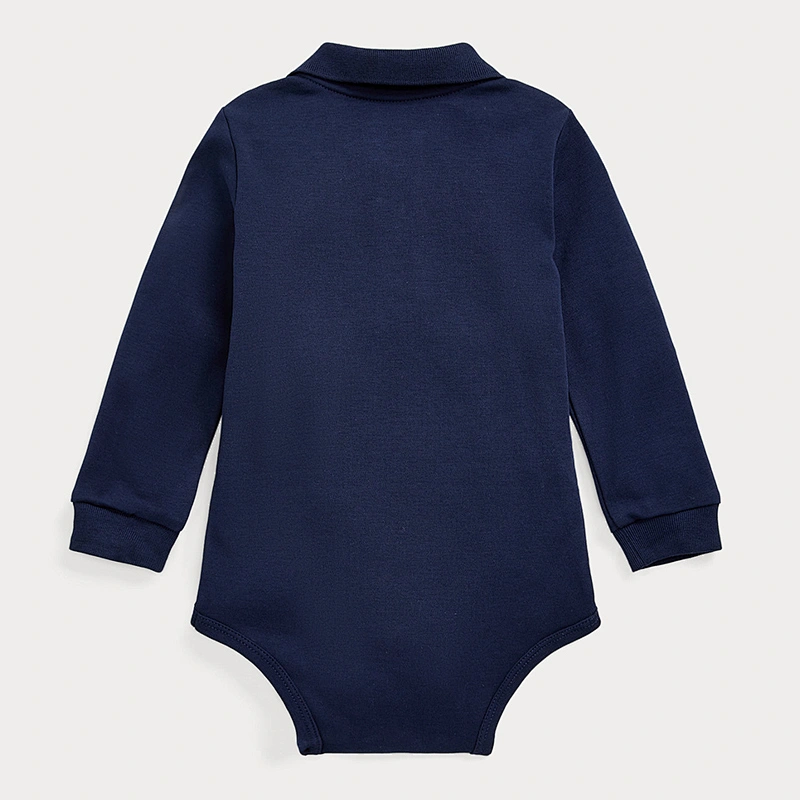 Custom Newborn Baby Boy Collared Polo Shirt Long Sleeve Romper Clothes