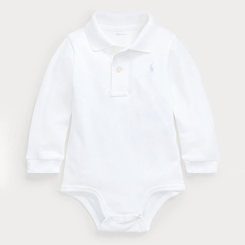 Custom Newborn Baby Boy Collared Polo Shirt Long Sleeve Romper Clothes