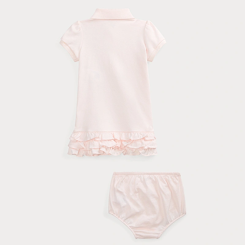 Custom Baby Girls Adorable Peter Pan Collar Striped Shirtdress & Bloomer