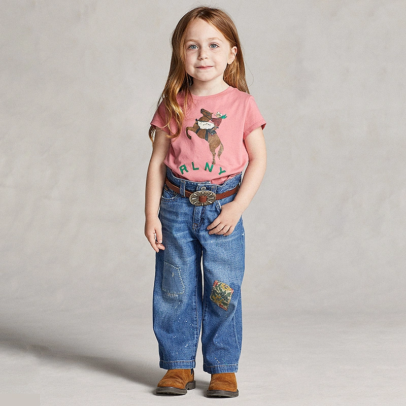 Custom Girls' Basic Short Sleeve Graphic Top
