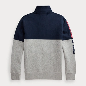 Custom Boy's 1/4 Snap Button Top Sweatshirt Front placket Pullover