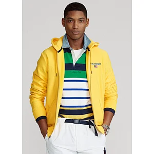 Custom Men's Lightweight Full-zip Hooded Sweatshirt with Embroidered Logo