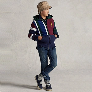Boy's Full-zip Embroidered Pullover Hoodies Customized