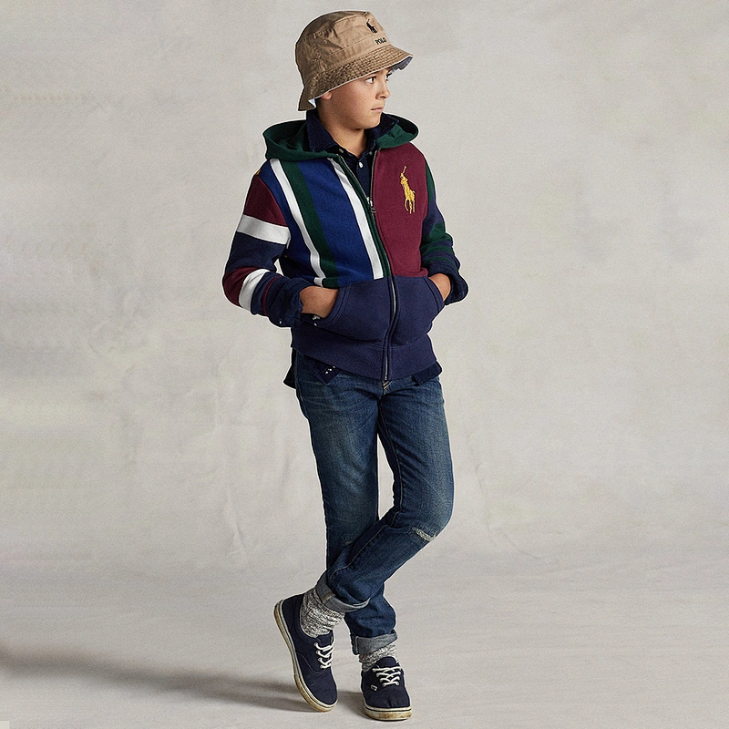 Boy's Full-zip Embroidered Pullover Hoodies Customized