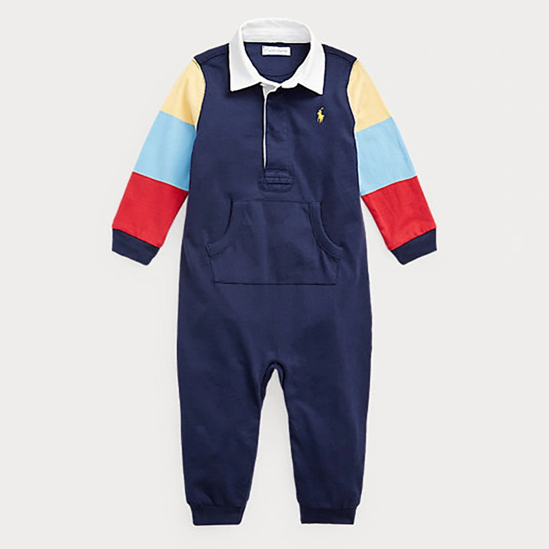 Custom  Baby and Toddler Color Block Hooded Romper