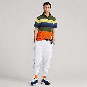 Custom Men's Short Sleeve 100% Cotton Pique Color Block Polo Shirt