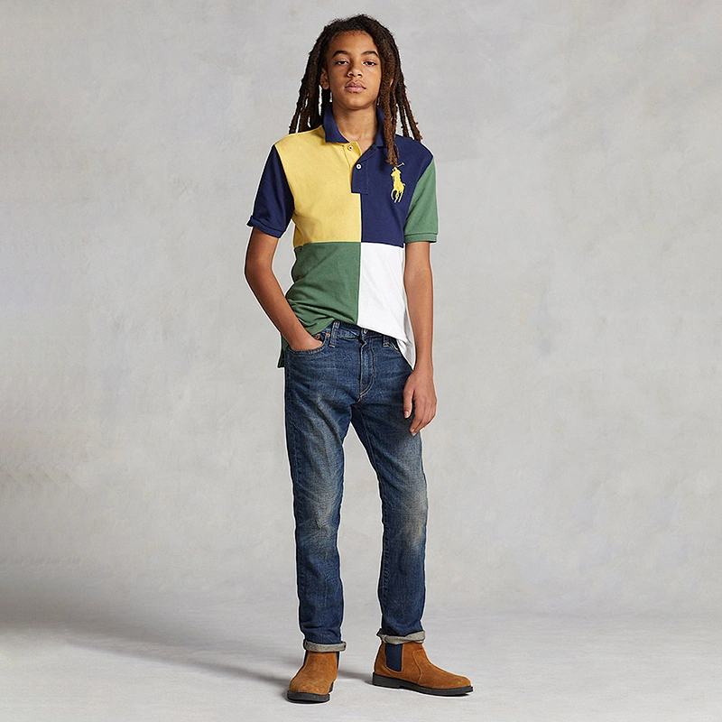 Custom Big Boys Cotton Mesh Polo Shirt apparel manufacturer