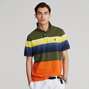 Custom Men's Short Sleeve 100% Cotton Pique Color Block Polo Shirt