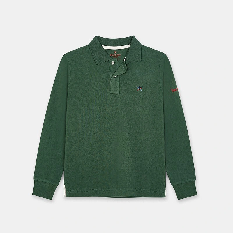 Custom Boy's Long Sleeve Pique Polo Shirt clothing Factory