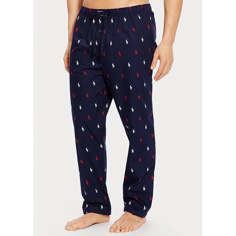 Custom Men's Cotton Printed Pajama Pants Lightweight Sports Pants with Pockets