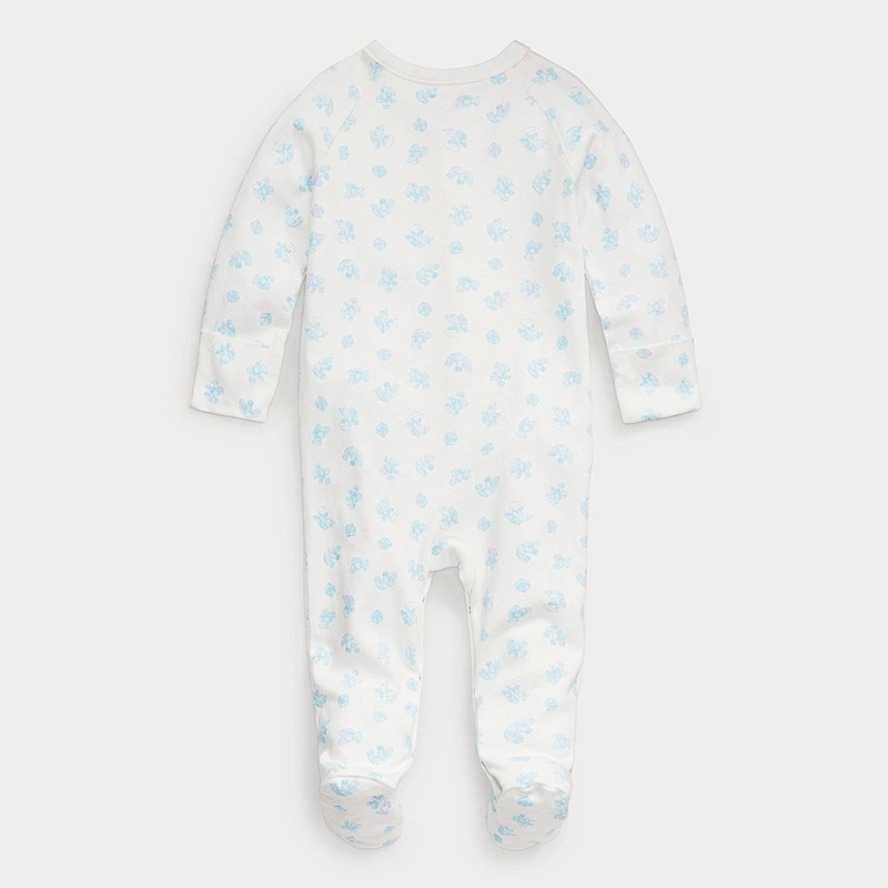 Custom Baby Boy's Long Sleeve Romper with Screen Printing Graphic