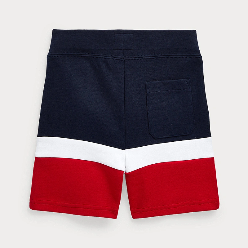 Custom Boy's Color Block Elastic Waist Shorts with Screen Printing Logo