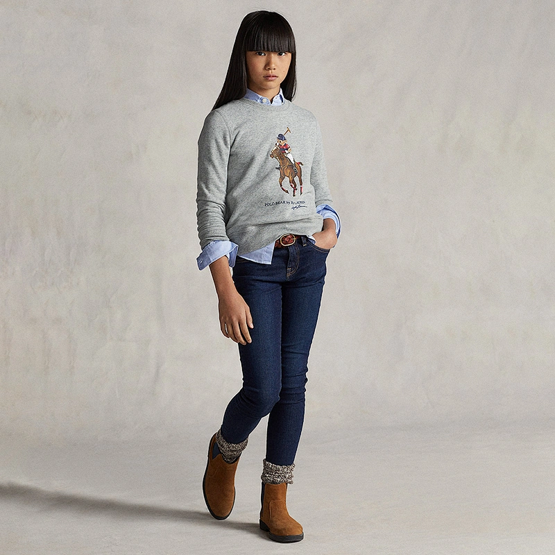 Custom Girls Classic-fit Sweatshirts Long Sleeve Crewneck Pullover