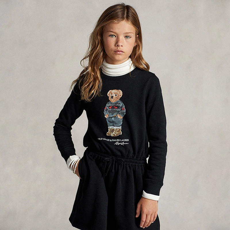 Custom Girls Crewneck Pullover Hoodie with Elastic Waistband