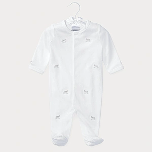 Custom Baby Boy's Long Sleeve Romper with Screen Printing Graphic