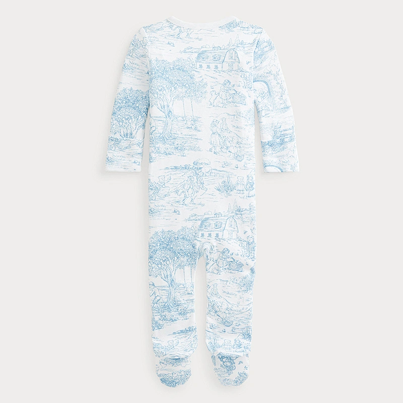 Custom Baby Boy's Long Sleeve Romper with Screen Printing Graphic