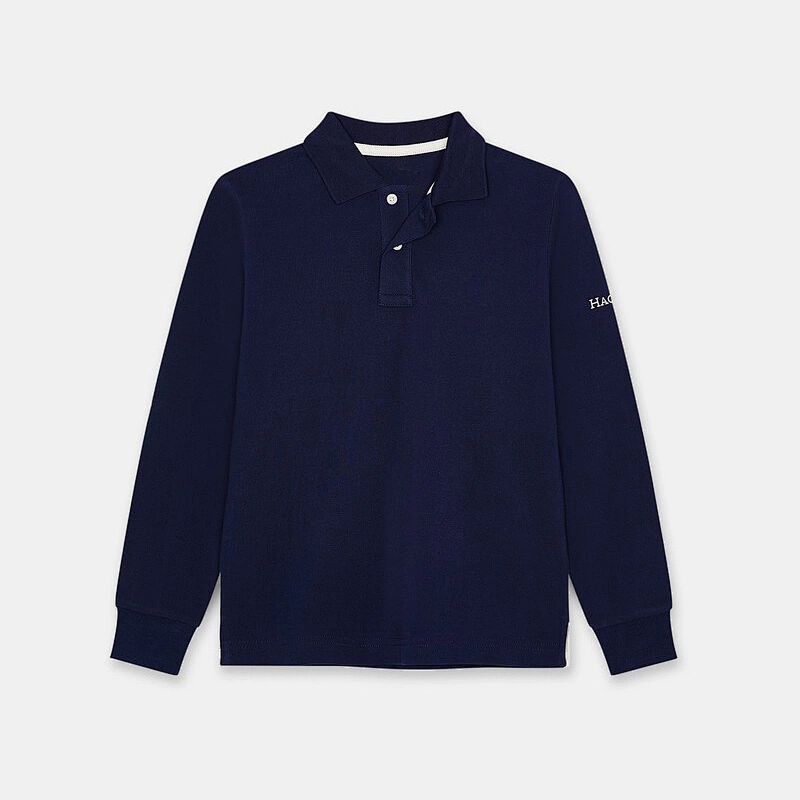 Custom Boy's Long Sleeve Pique Polo Shirt clothing Factory