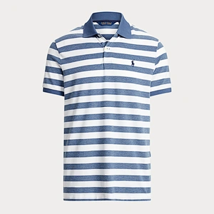Custom Men's Striped Short Sleeve 100% Cotton Pique Stripe Polo Shirt