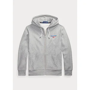 Custom Men's Lightweight Full-zip Hooded Sweatshirt with Embroidered Logo