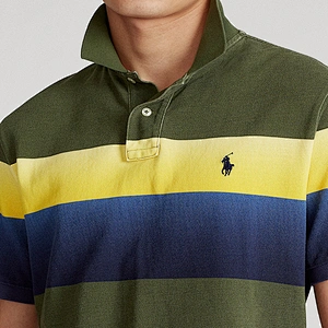 Custom Men's Short Sleeve 100% Cotton Pique Color Block Polo Shirt