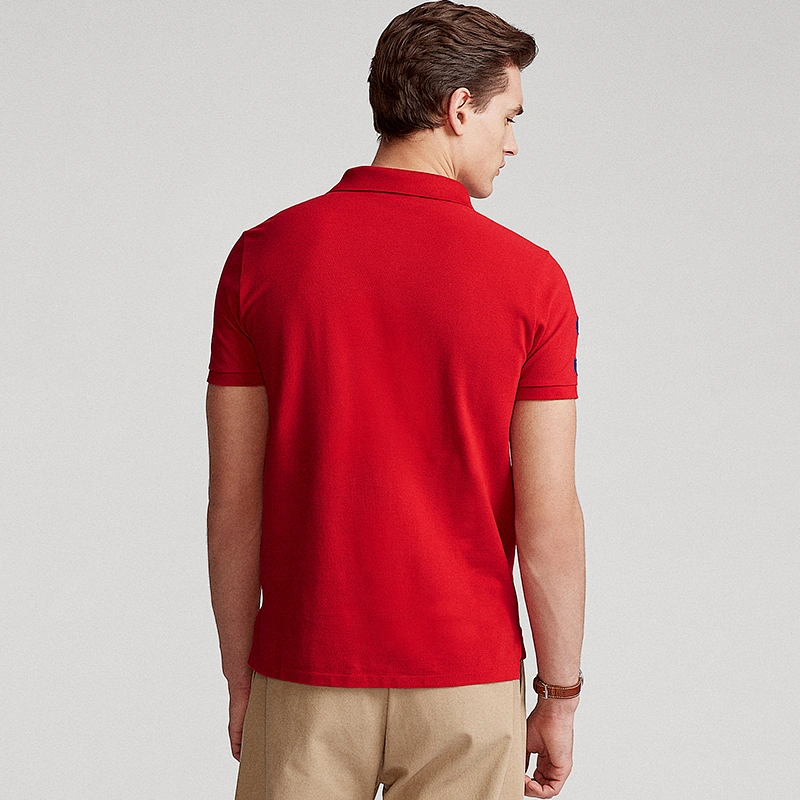 Custom Men's Classic Plain Golf Polo Shirt with Embroidered Logo