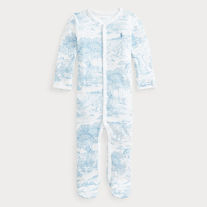 Custom Baby Boy's Long Sleeve Romper with Screen Printing Graphic