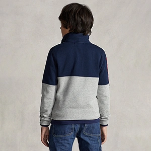 Custom Boy's 1/4 Snap Button Top Sweatshirt Front placket Pullover