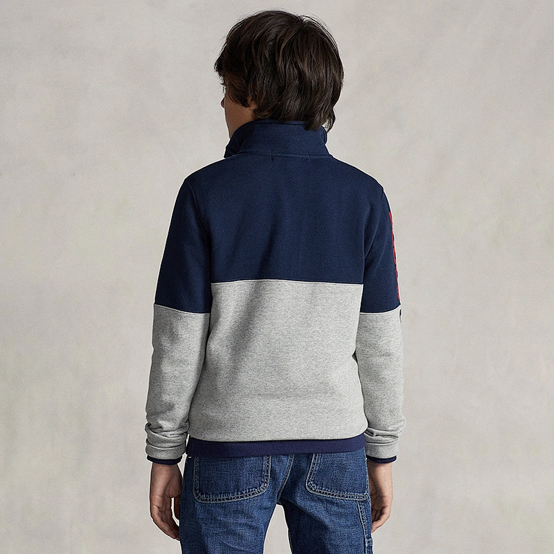 Custom Boy's 1/4 Snap Button Top Sweatshirt Front placket Pullover